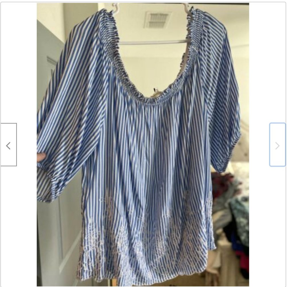 Mercer & Madison Striped Top - Blue/White - 2x - Picture 3 of 3